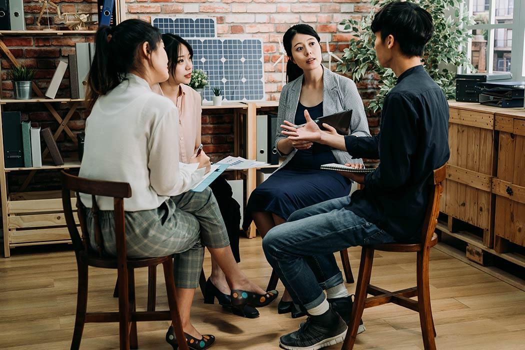 Japanese people socializing Japanese people socializing