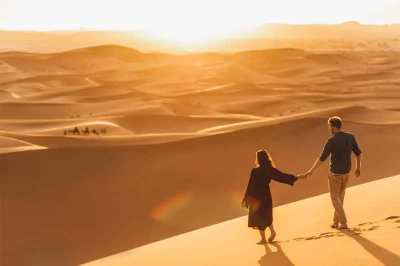 Couple in Morocco Desert