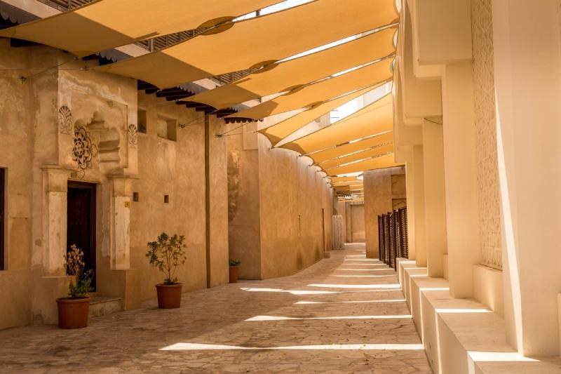 Old Dubai. Traditional Arabic streets in historical Al Fahidi district, Al Bastakiya. Dubai, United Arab Emirates. Old Dubai. Traditional Arabic streets in historical Al Fahidi district, Al Bastakiya. Dubai, United Arab Emirates.