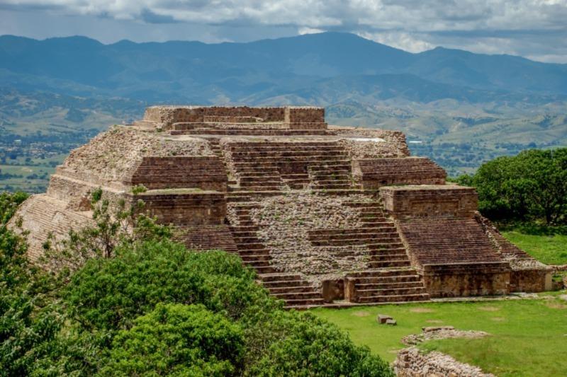 Panorama of ruins of ancient city of Mesoamerican, Monte ALban Panorama of ruins of ancient city of Mesoamerican, Monte ALban